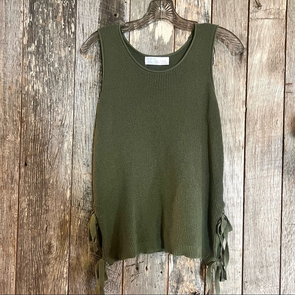 Women’s Large Green Knit Tank Top - Excellent Condition